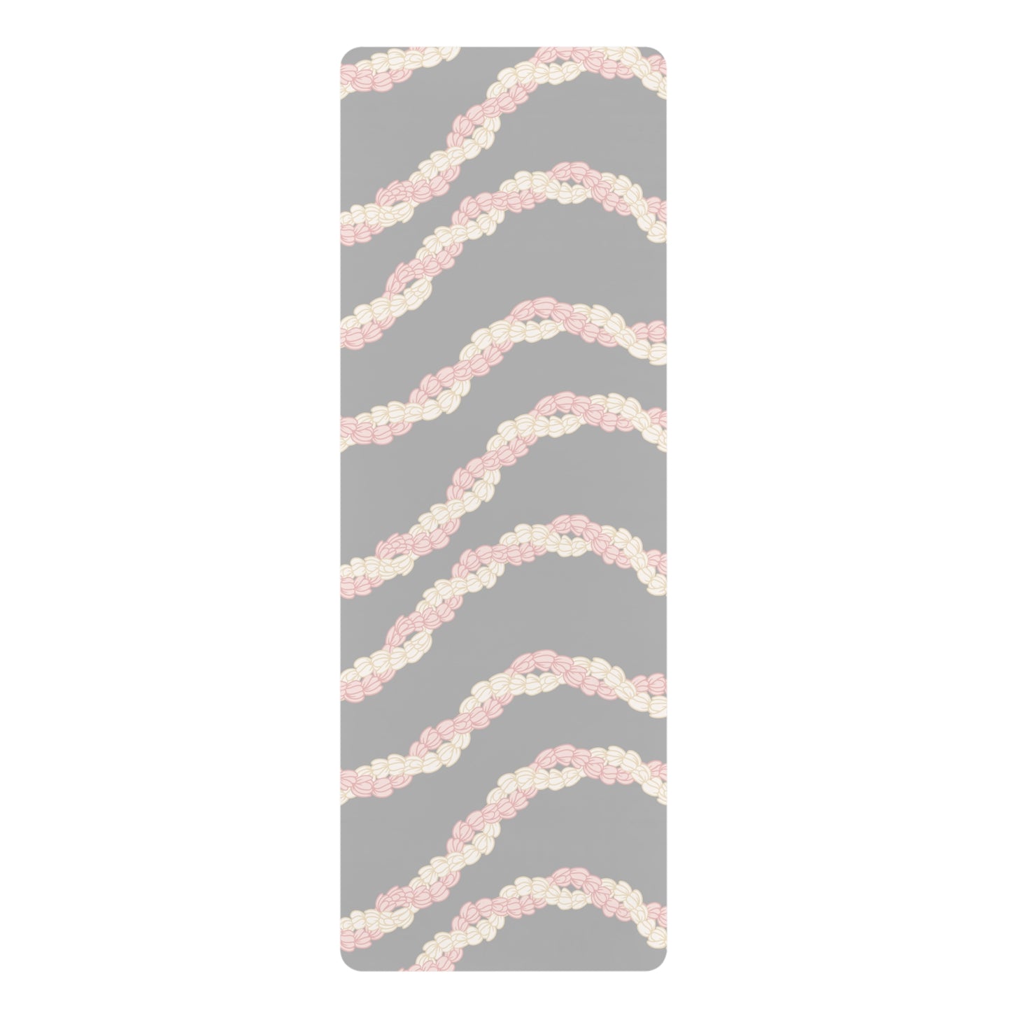 Pikake Lei Gray Rubber Yoga Mat